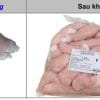 Lòng mỡ bò Úc nguyên khúc trước khi đóng gói và túi thành phẩm hút chân không