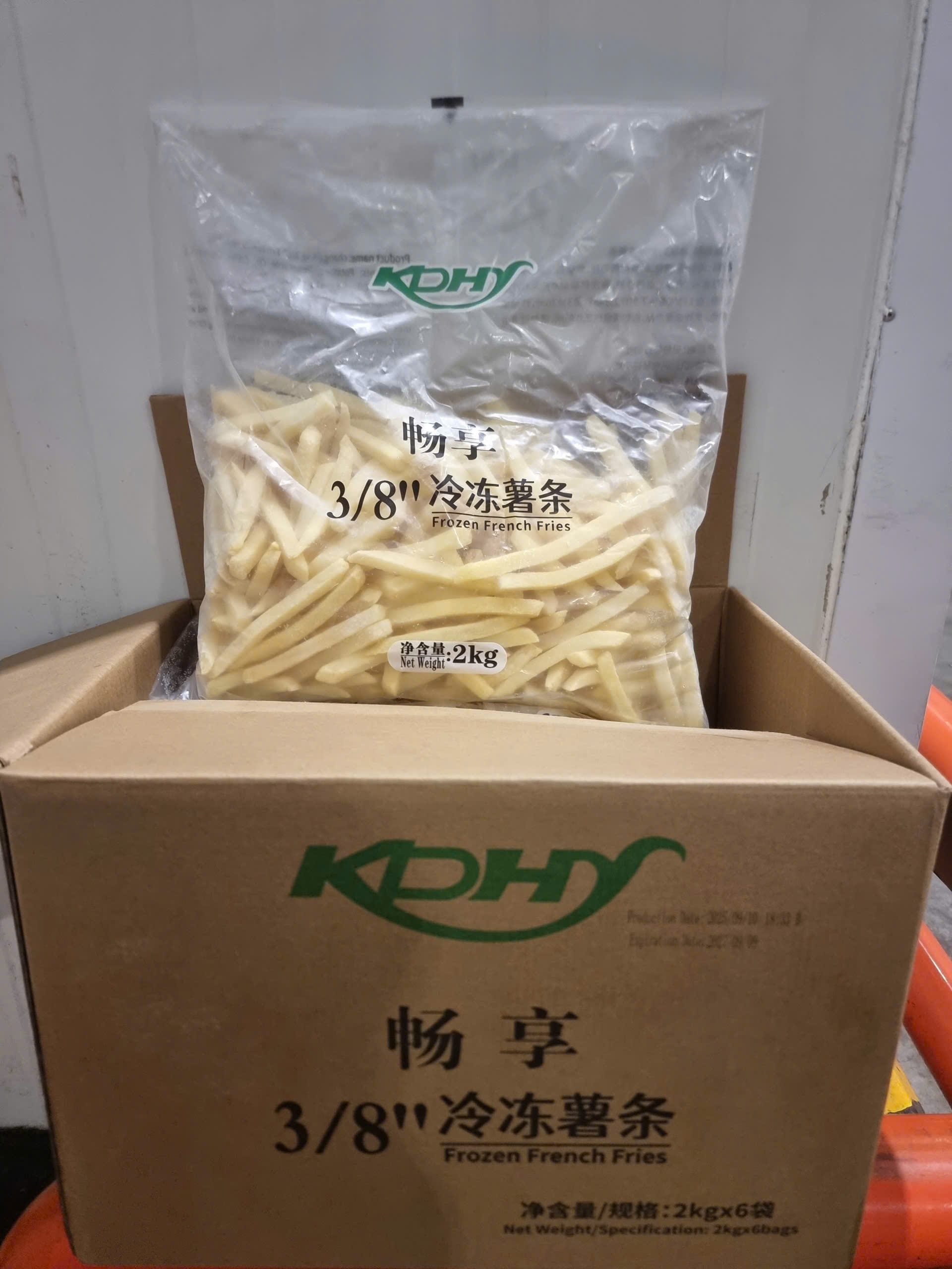 Khoai tây KAIDA 3/8 inch, túi 2kg và thùng 6 túi – ảnh sản phẩm thực tế
